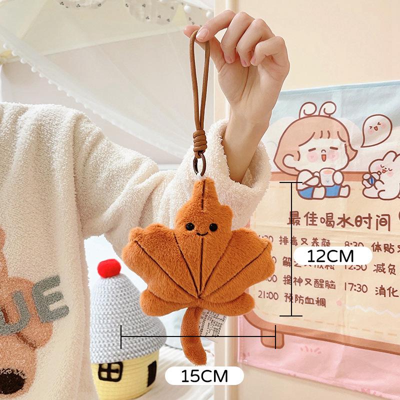 Creative Ginkgo Maple Leaf Pillow Plush Toy Doll Leaf Doll Girls Bag Keychain Pendant Ragdoll
