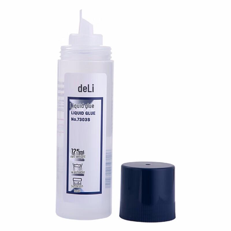 Deli 7303S Liquid Glue with Brush, 125ml