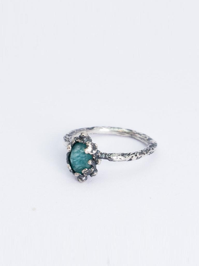 Harang Hr 113R_Antique Gemstone Ring (Mint Amazonite)