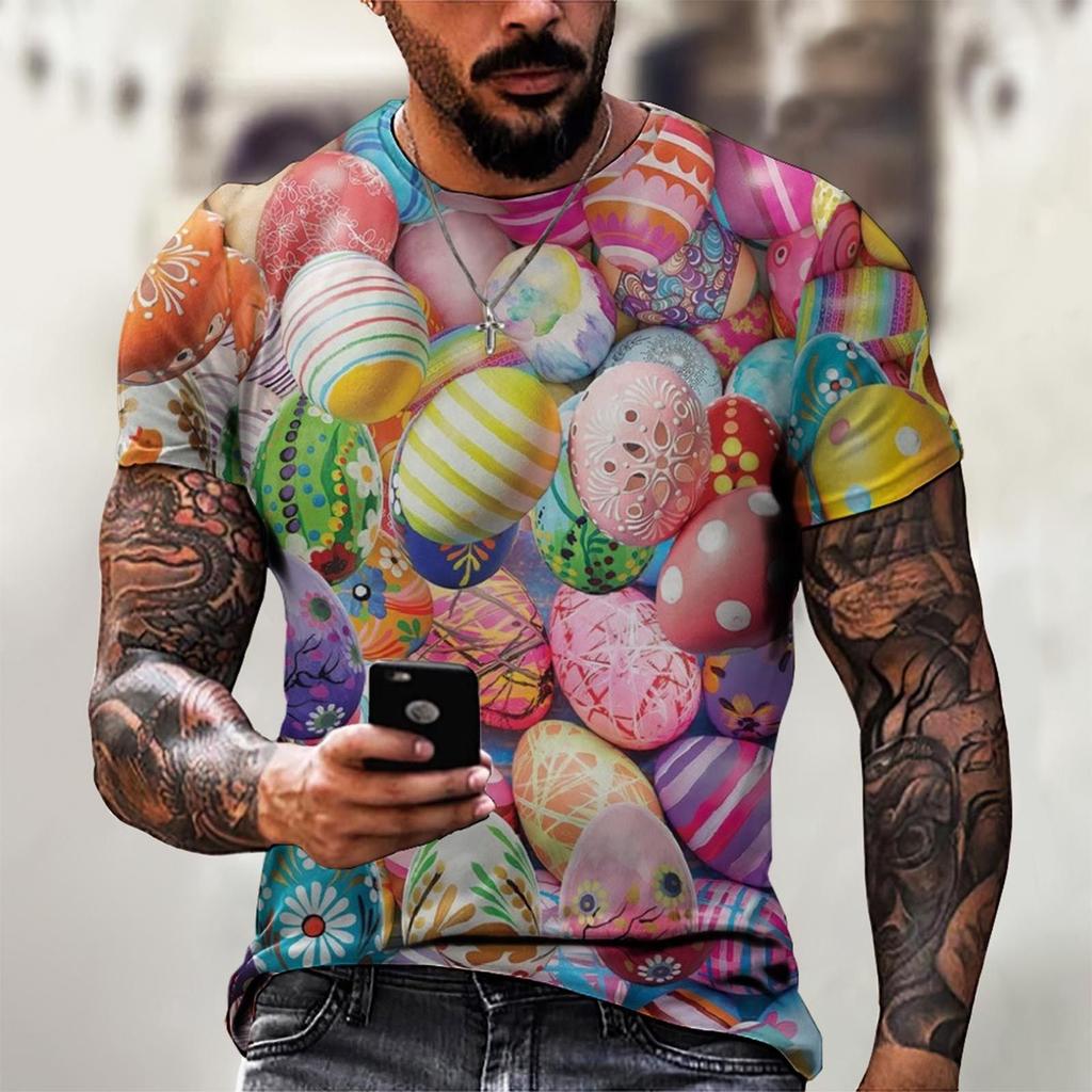 3Dt-Shirt Vertigo Pattern Print Casual Versatile Crew Neck Men'S T-Shirt