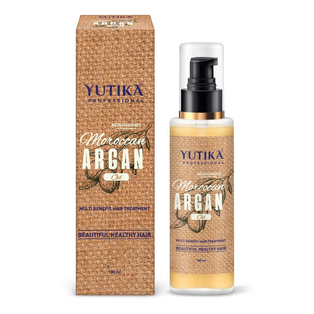 Yuthika Professional Argan Oil for Hair 100 ml Moroccan Argan Hair Oil for Women and Men, Moisturizing and Strengthening Silky Hair Oil for All Hai