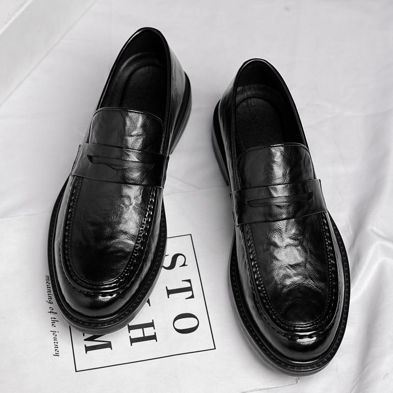 Inner Height-increasing Casual Leather Shoes Men's 6cm Foot-fitting Men's Shoes One-pedal Low-top Men's 2025