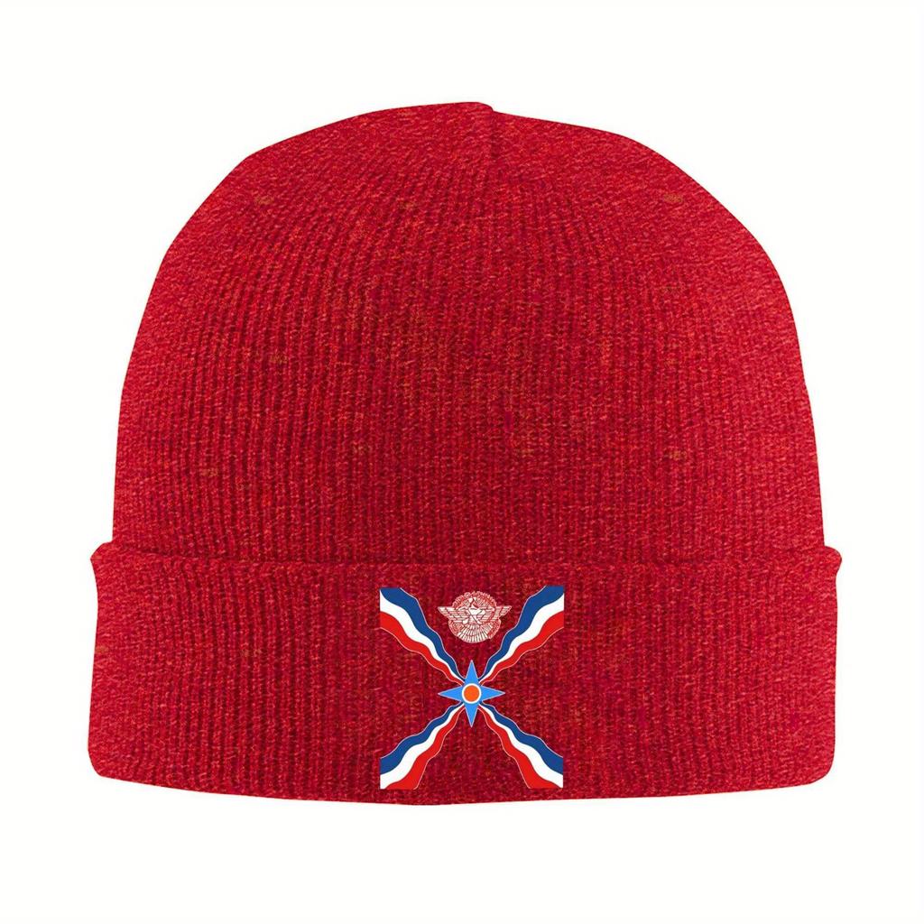 Assyrian Flag Naramsin Knitted Hats Autumn Winter Beanie Warm Aramean Proud Caps  Acrylic Hot Sale Skullcap