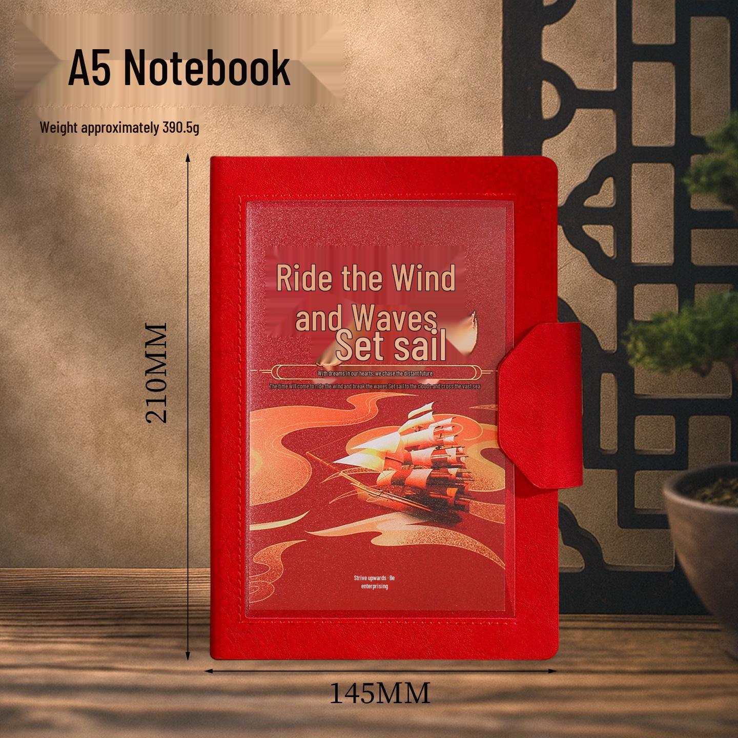 High-End Leather A5 Business Notebook with Magnetic Buckle – Perfect Teacher s Day Gift in Elegant Gift Box