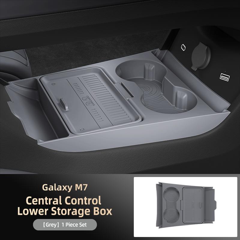 For Geely Galaxy M7 2025 Central Control Storage Box, Double Layer Waterproof Anti-Slip Car Organizer with Privacy Cover