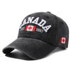 Canadian Maple Leaf Embroidered Baseball Cap Washed Letter Outdoor Casual Sunshade Sports Cap Unisex