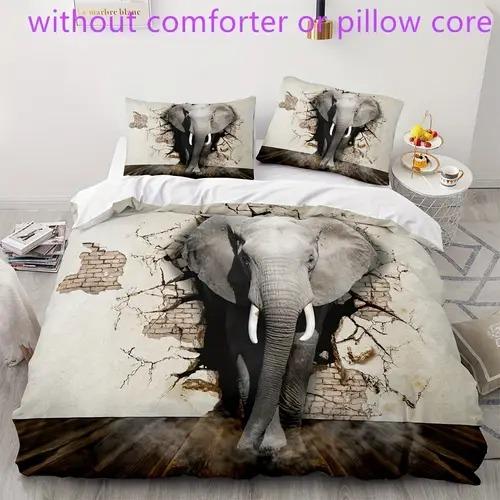 Comforter Elephant Elephant Background Theme Suitable For Children Kids And Adults Soft Warm And Breathable