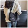 Large Capacity Women's Canvas Bag - Korean Style Student Casual Solid Color