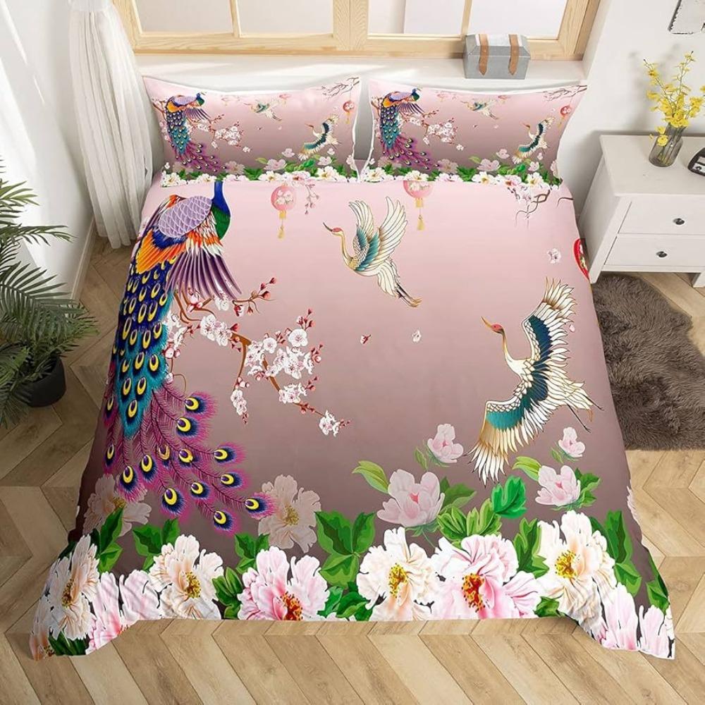 3D Printed Down Duvet Cover Pillowcase Flower Bedding Set for Kids, Home Decoration Gift for Teenagers