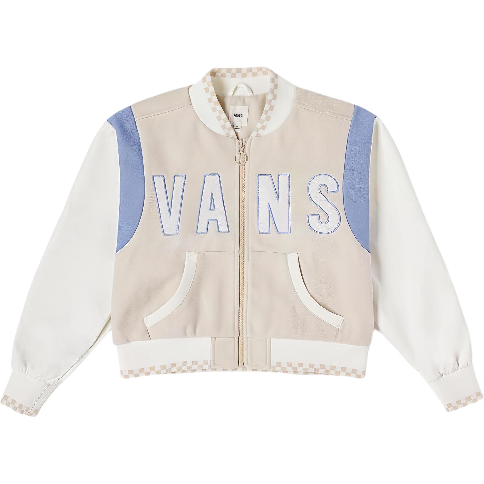 

Куртка бейсбольная Vans Color Block Letter Zip с длинным рукавом, женские куртки Oatmeal VN000GUT2N1 M