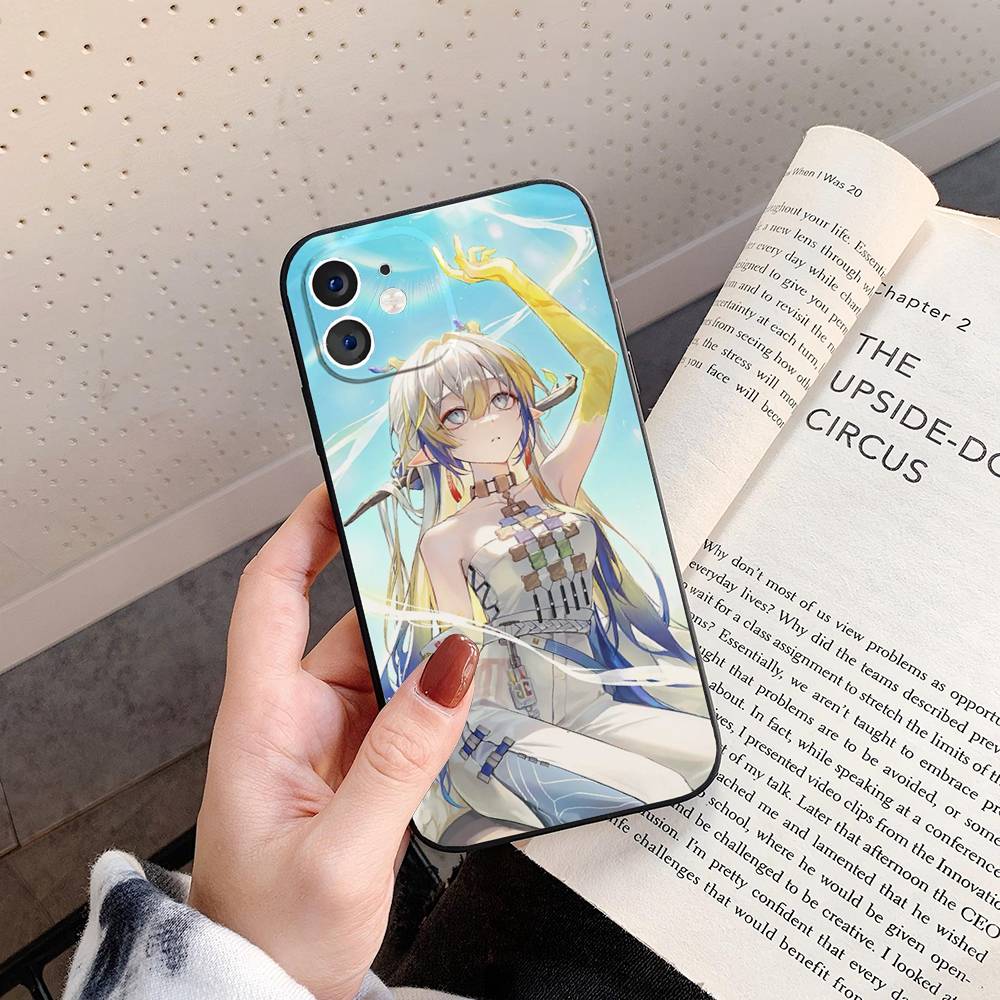 Shu Animated Game A-Arknights Phone Case For IPhone 17 Air 16 15 14 13 Pro Max 11 12 Black Silicone Cover