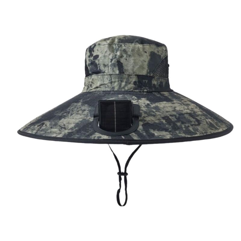 

Lightweight Airy Sun Hat With Attached Solar Fan And USB Charging For Men Women And Children