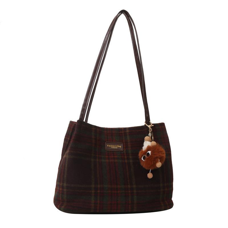 2023 New Style Woolen Street Fashion Tote Bag For Women With Large Capacity