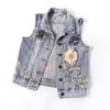 Diamond Studded Flower Denim Vest Short Sleeveless Vest Women's Loose Short Jacket Heavy Industry Technology Top New Fashion Autumn