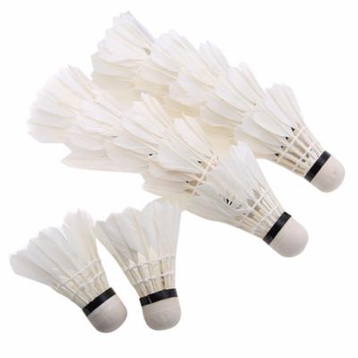 12 Pcs Badminton Balls Consistent Flight White Feather Training Badminton Shuttlecocks