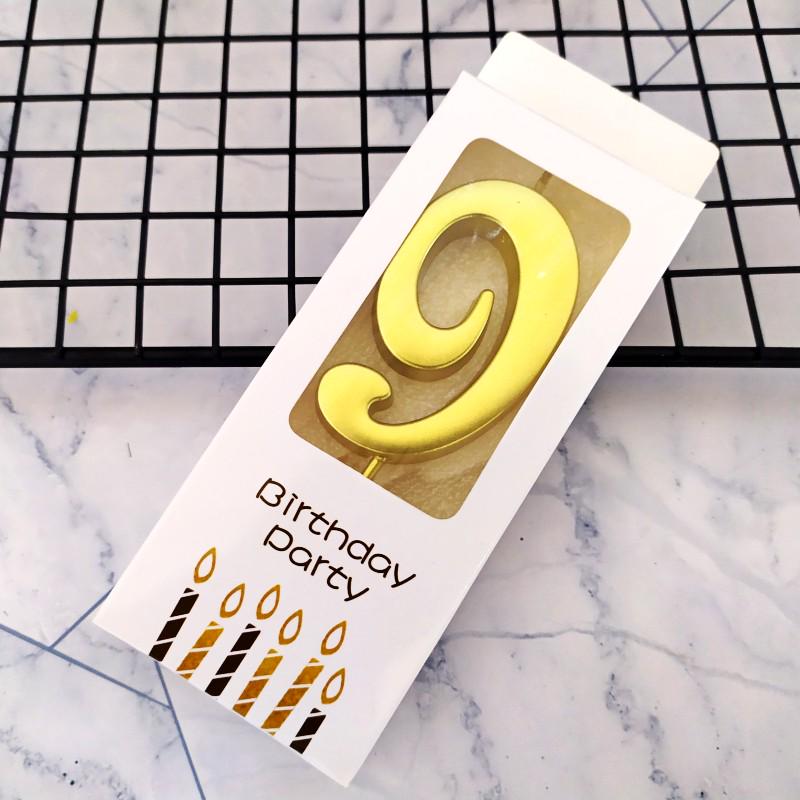 Gold Smokeless Number Candles for Baby's First Birthday Cake - Individual Pack, Creative Design