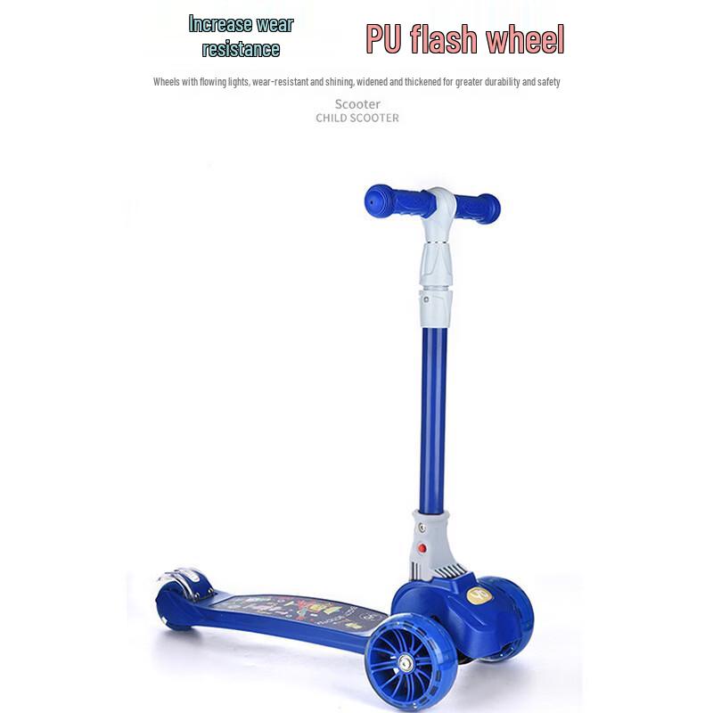 mpouka Adjustable Folding Kids' 3-Wheel Scooter with Flashing Wheels