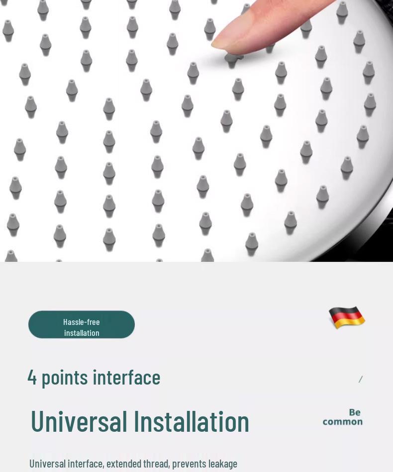 Cabezal de Ducha Grande de Alta Presión de Acero Inoxidable 304