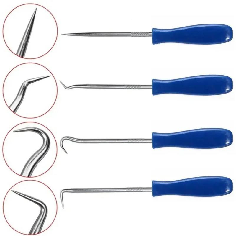 4-Piece Car Pick and Hook Set, O-Ring Seal Gasket Puller, Oring Removal Screwdriver Hand Tool for Oil Sealing and Auto Vehicle Repair