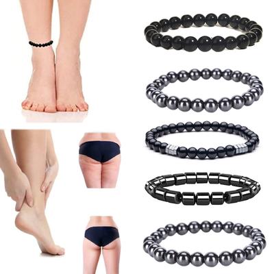 Terapie magnetică gleznă Anti umflare ameliorarea durerii Accesorii bijuterii negru lucios puternic
