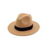 Vintage British Style Black Ribbon Soft Felt Hat Party Trip Gentleman's Top Hat Big Flat Brim Woolen Winter Warm Jazz Hat
