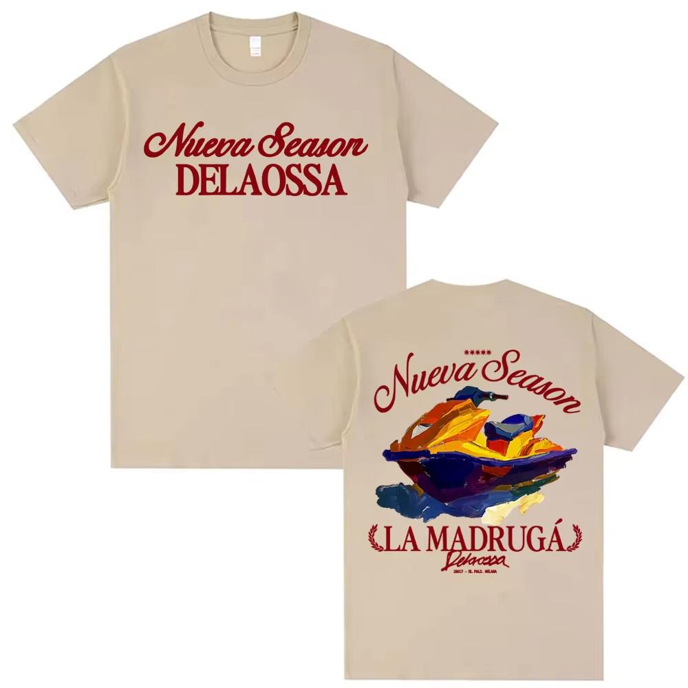 2026 Rapper Delaossa NUEVA SEASON La Madruga Merch Tshirts Men Women Fashion Vintage Style Short Sleeve T Shirt Streetwear