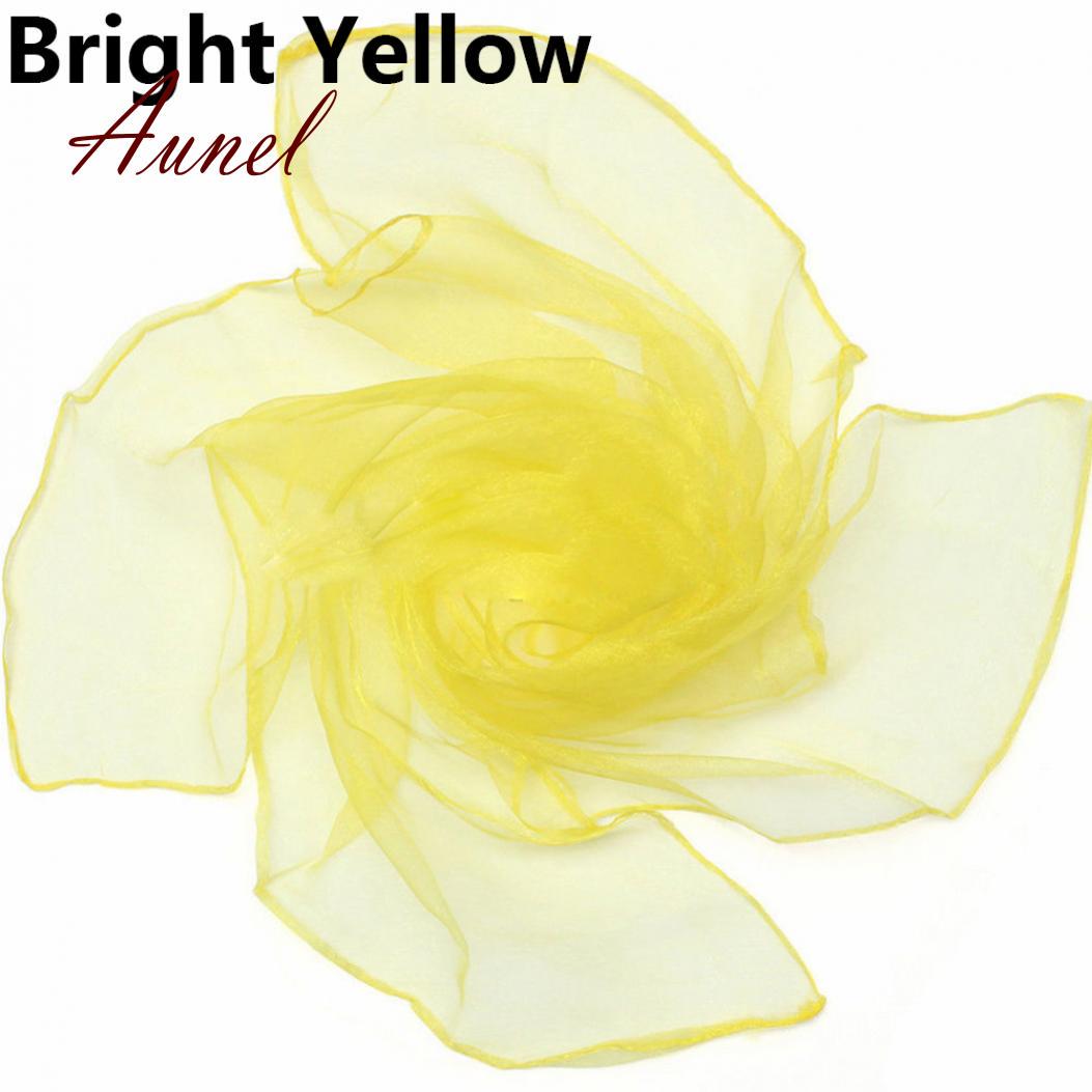 

Beauty Pure Candy Color Мягкий шифоновый шелковый шарф на шею Квадратная шаль жёлтый