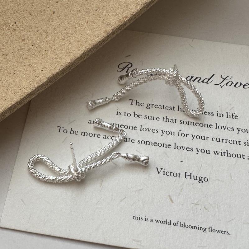 Xiaomi 925 Sterling Silver Vintage Earrings For Women Trendy Simple Knot Bow Earring Jewelry Prevent Allergy Party Accessories