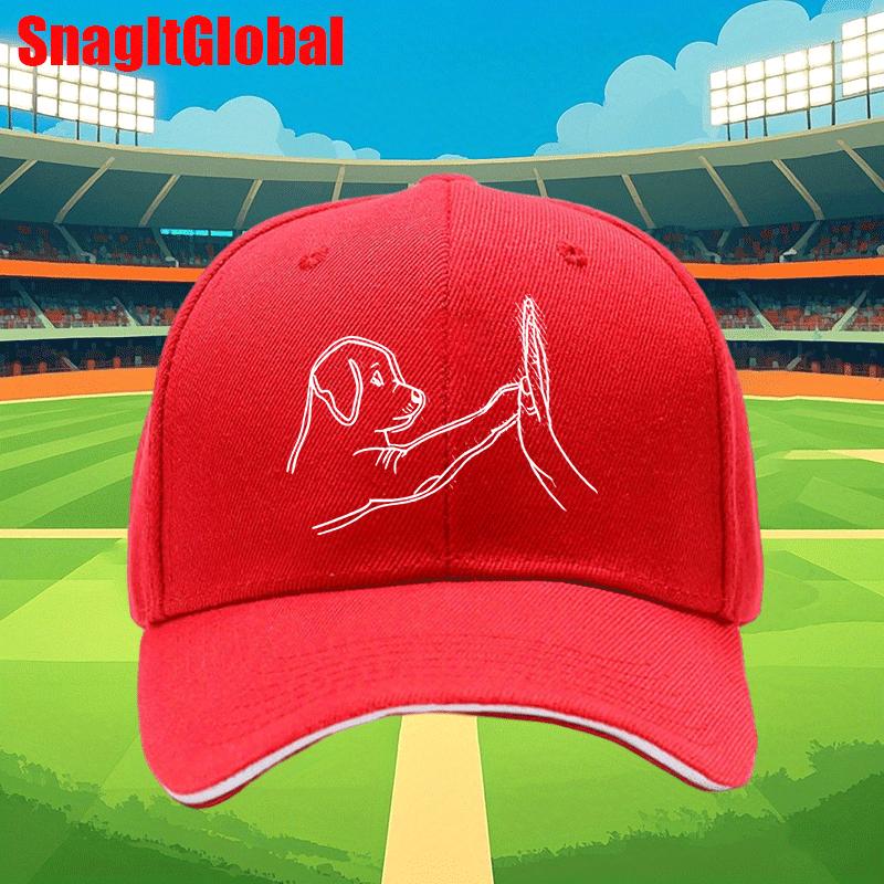 

Dog High Five Love Line Art Baseball Cap Polyester Adjustable Outdoor Sports Unisex Cap One Size