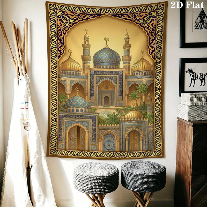 Muslim Wall Tapestry Aesthetic Wall Hanging Printed Fabric Blanket Decorative Tapestries for Bedroom Living Room Home Decor