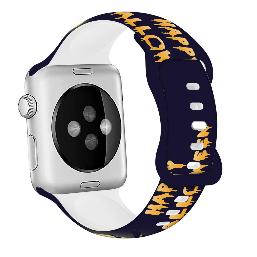 Silicone Strap For Apple Watch Band 44mm 40mm 45mm 49mm 41mm 38mm 42mm Halloween bracelet iwatch series 9 7 se 3 5 4 6 8 ultra 2