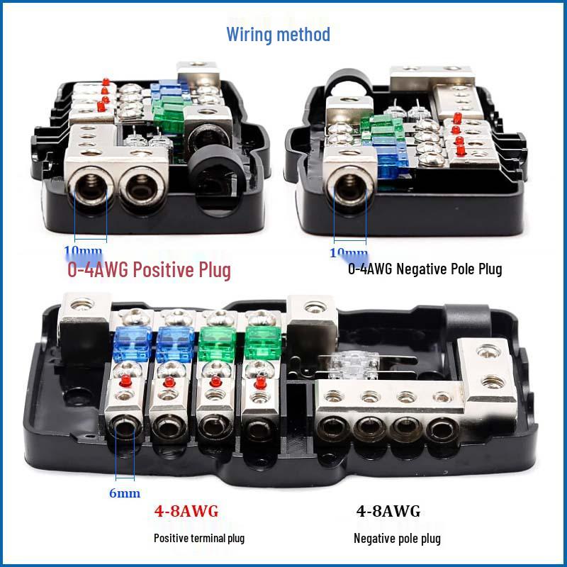 Top-Selling Car Audio Fuse Box: 4-Way/2-In 4-Out Distribution with LED Light Holder