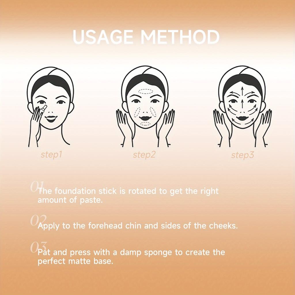 5 kleuren Concealer Foundation Stick Matte Contouring Stick Olie Control Natuurlijke Geïsoleerde BB Cream Hydraterende Langdurige Hydraterende Foundation Fluid