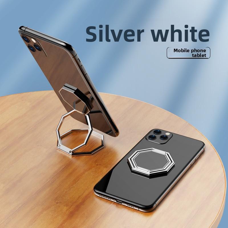 Phone stand with ring holder, lazy desktop folding metal creative handheld