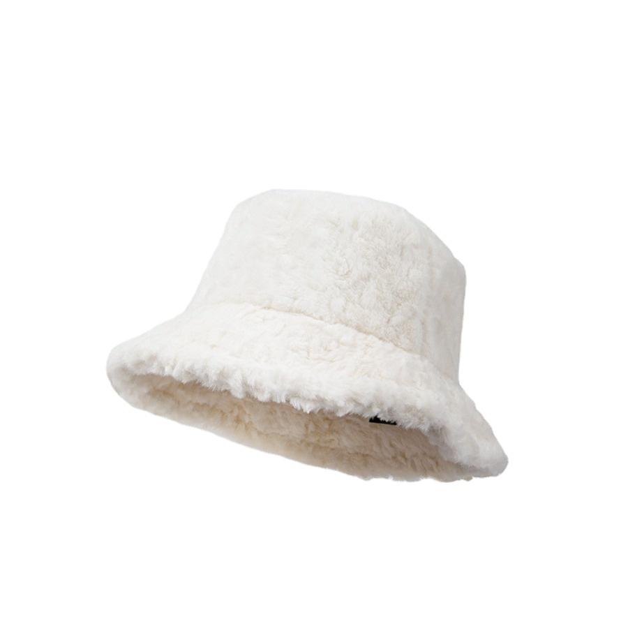 Chapeau à grande tête pour femme, chapeau coréen chaud d'hiver, bol en velours en peluche, automne-hiver