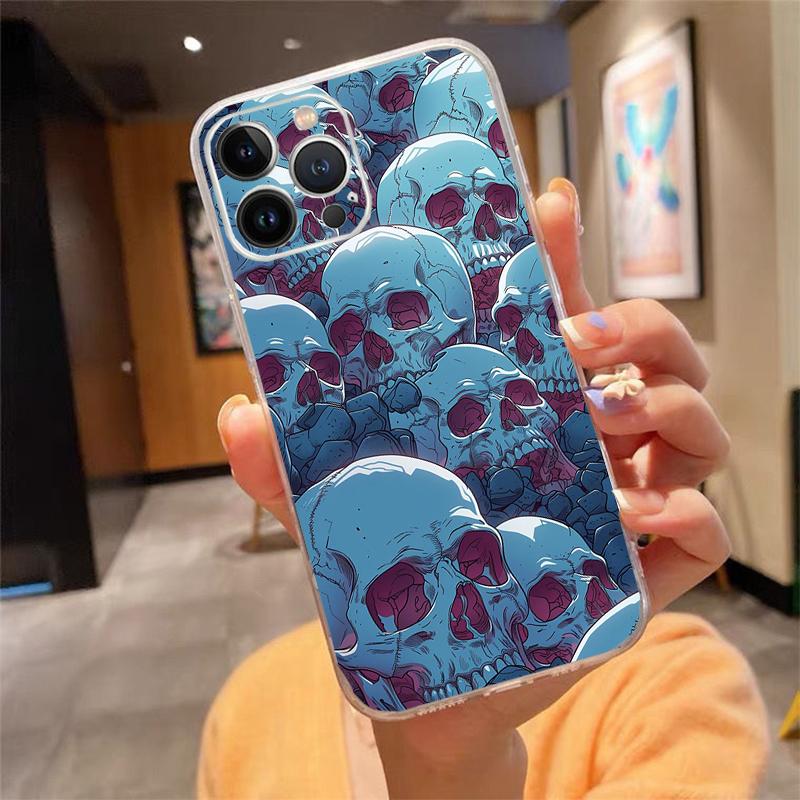 Skull Phone Case Carcasa Funda For iPhone 17 Pro Max 17 Air 16 15 14 13 Pro Max 15 16 Pro 15Plus Case