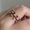 Vintage heavy industry ring women's ins wind-plated gold-plated brushed light luxury zircon niche high-end new product