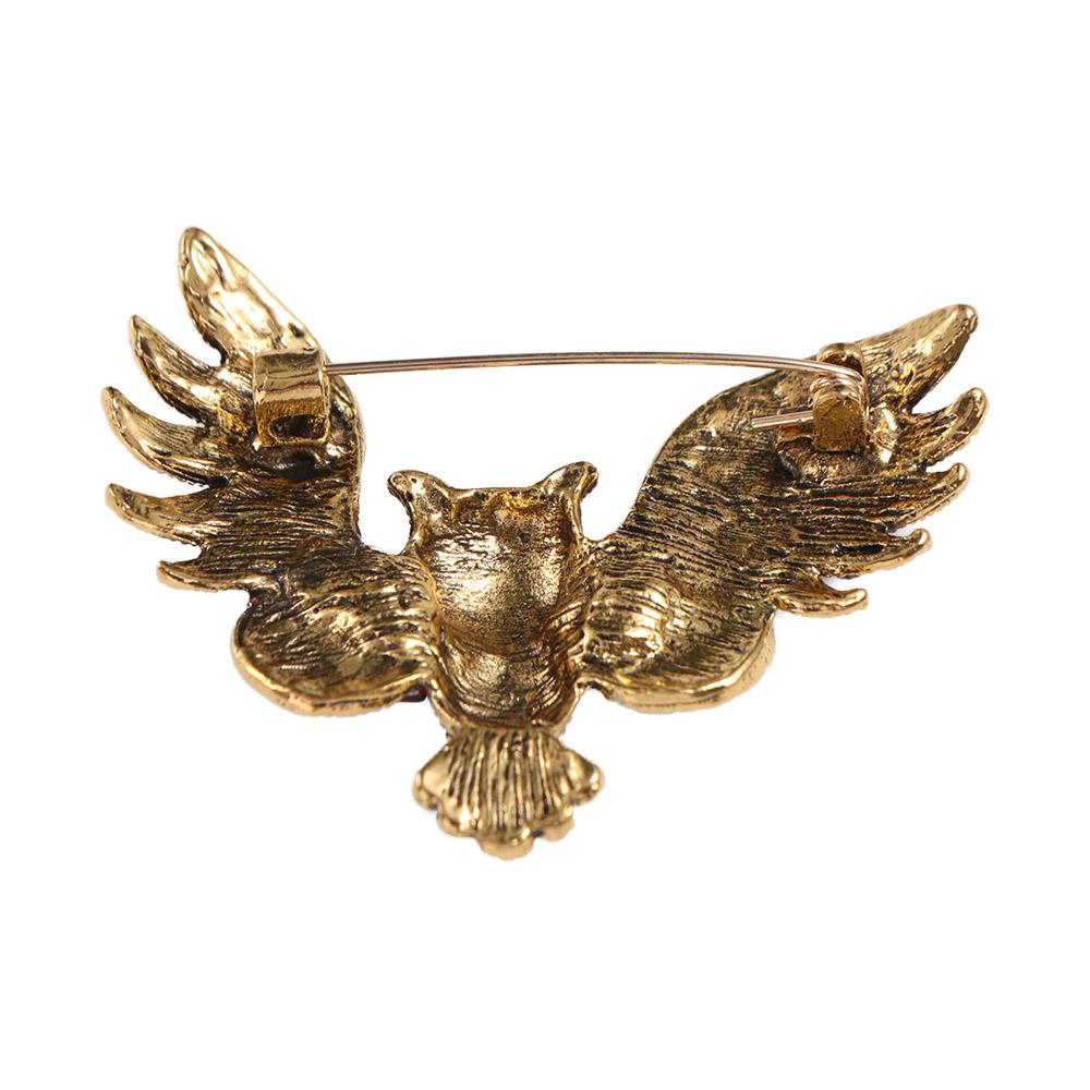 Temperament Vintage Owl Brooch Owl Shape Ancient Bronze Owl Corsage Rhinestone Owl Shape Pin  Women