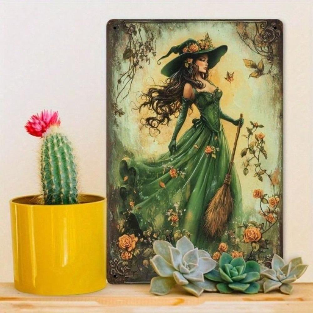 Metal Wall Art Vintage Witchcraft Decor for Home Bar Cafe 8x12 Inch