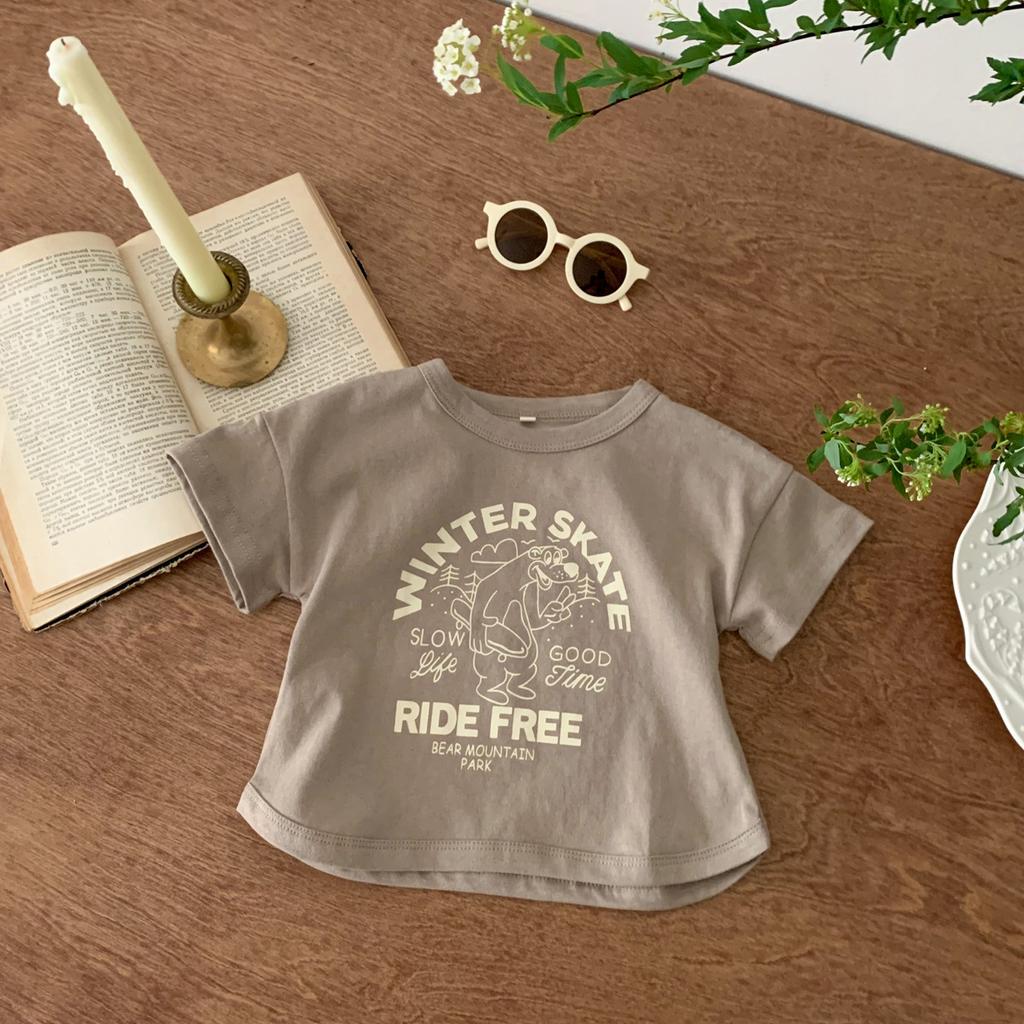 Children Casual T-shirt Boy Cartoon Cute Print Undershirt Cotton Tshirt Girl Baby Summer Pullover Tops Versatile Bottoming Shirt