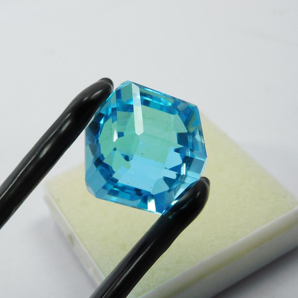 52.50 Ct Lab-Created Blue Sapphire Cube Cut CERTIFIED Gemstone Best For Gifting M-1027-Ra