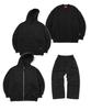 Ps Shopper [Set] Washed Single-Pleat Wide Pants Set [Black]