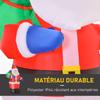 Inflatable LED Santa Claus 2.4Hm with Hood, Waterproof Polyester, Red