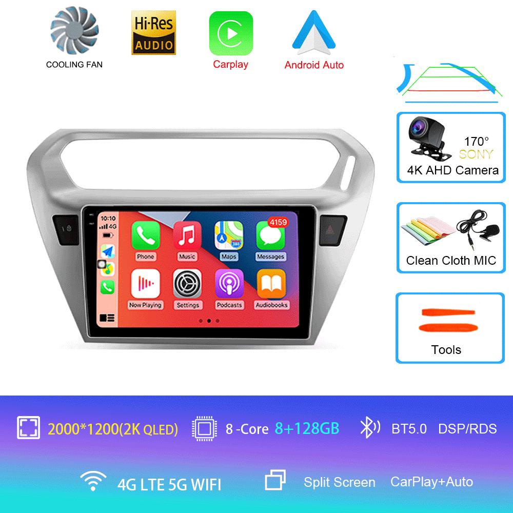 Car Radio Android 14 For Peugeot 301 Citroen Elysee 2013 2014 2015 2016 2017 2018 Multimedia Player Stereo Carplay 2din Audio BT