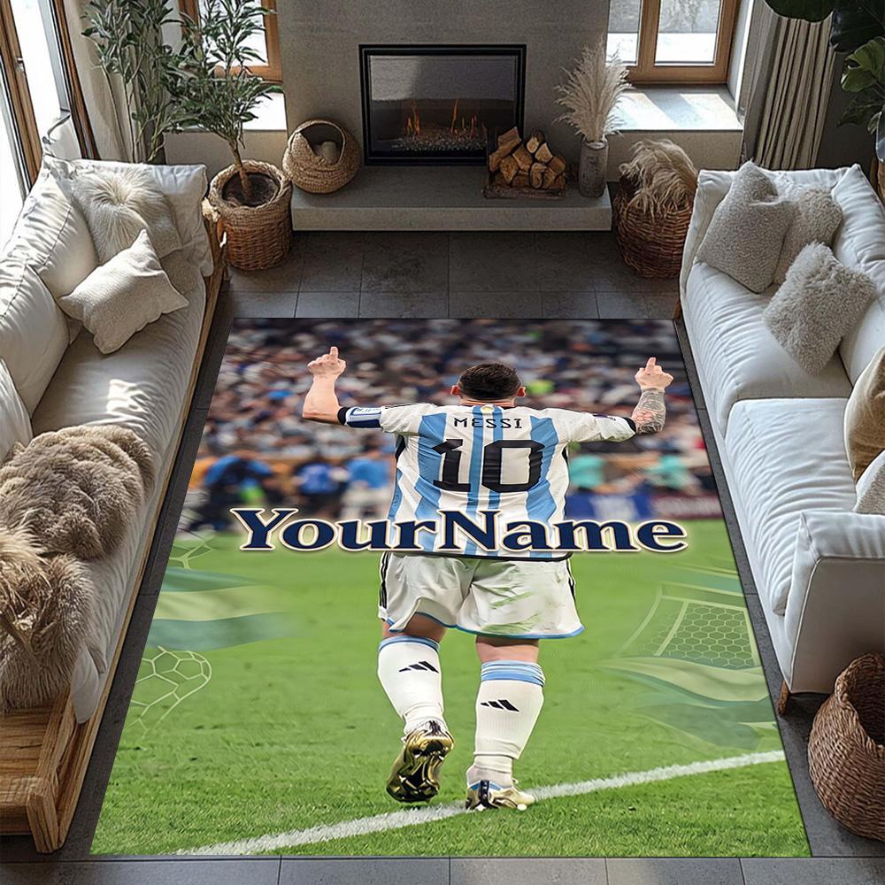 Messi 161 Customize Text Floor Mat Design for Decorate room Kitchen Balcony Hallway Anti-slip Rug Decorate Offices Perfect Gift for Women/Men
