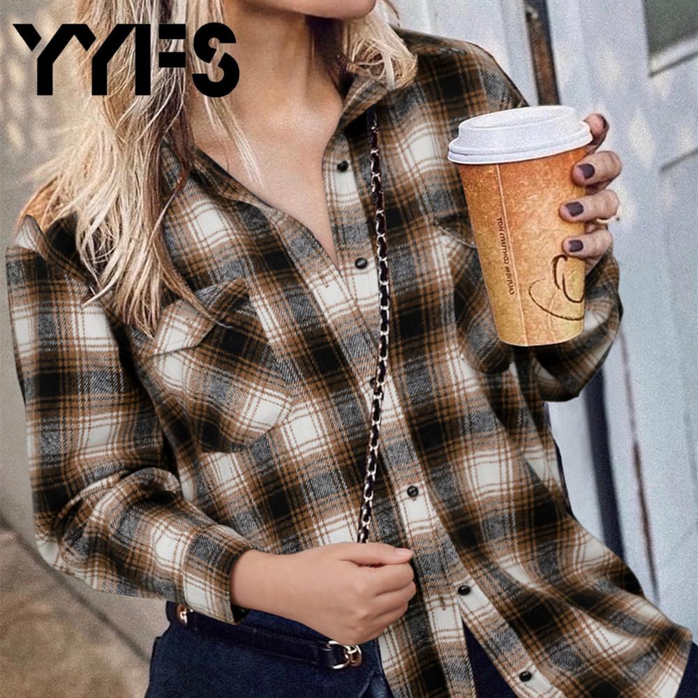 

Осень-зима 2021, новая свободная клетчатая рубашка-кардиган средней длины с лацканами