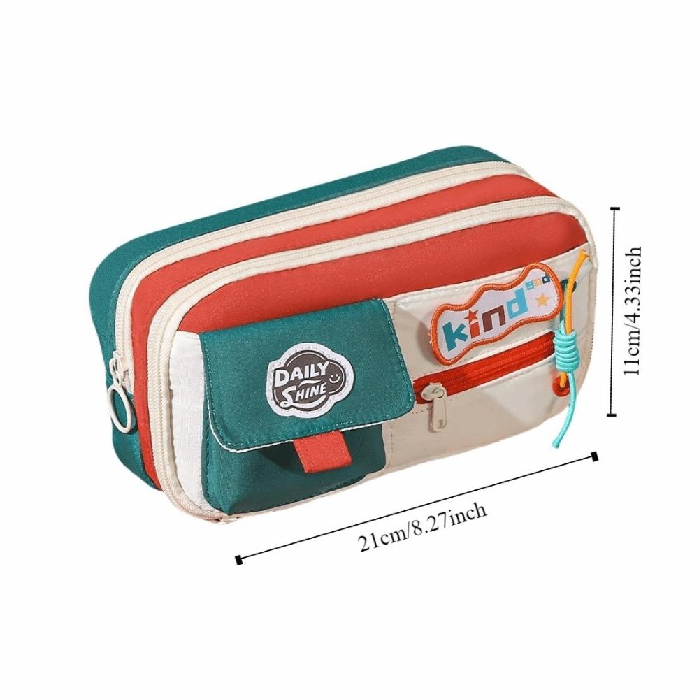 Large Capacity Stationery Storage Bag Multilayer Pen Pencil Case Dopamine Pencil Bag  Gilrs Boys