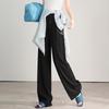 Women's High-Waist Straight Leg Casual Pants with Drawstring