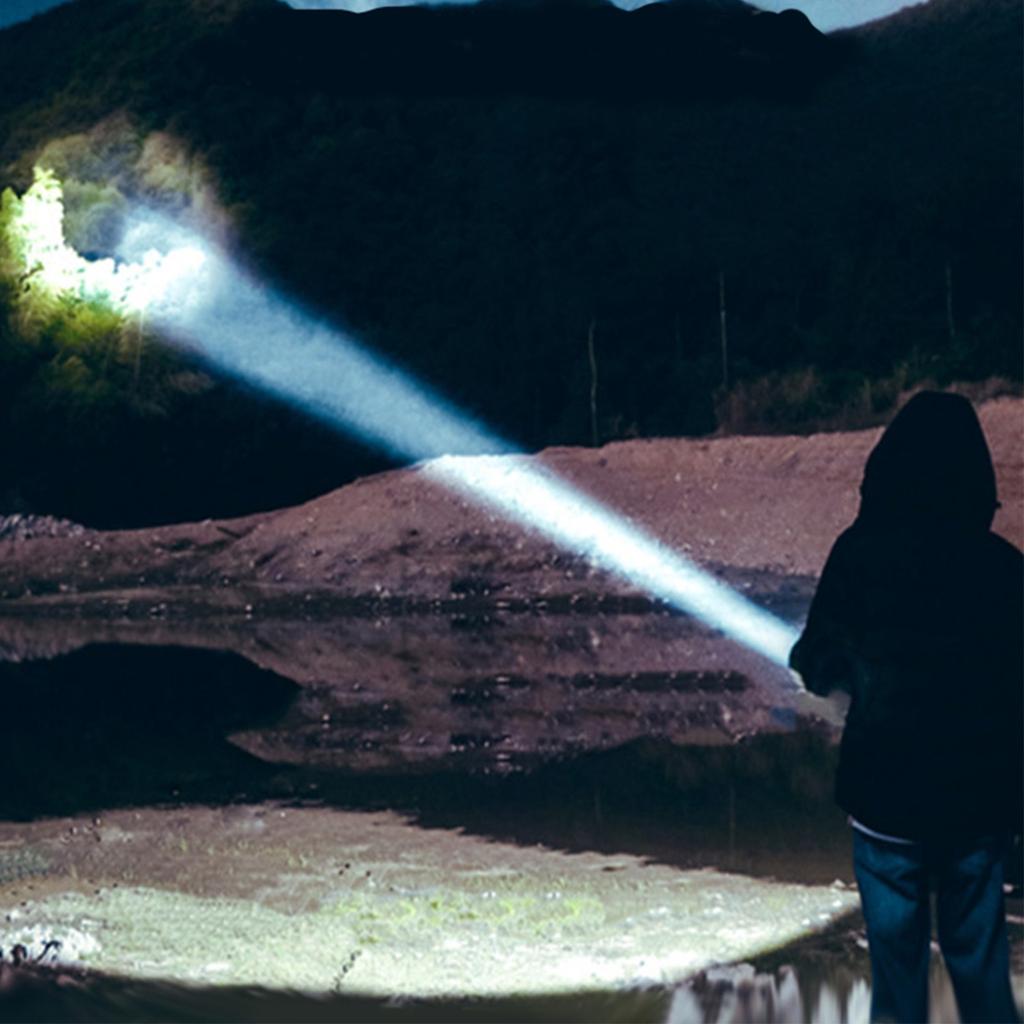 Waterproof Solar Strong Light Torch Non-slip Night Fishing Flashlights USB 4 Light Source Modes Searchlights Equipment