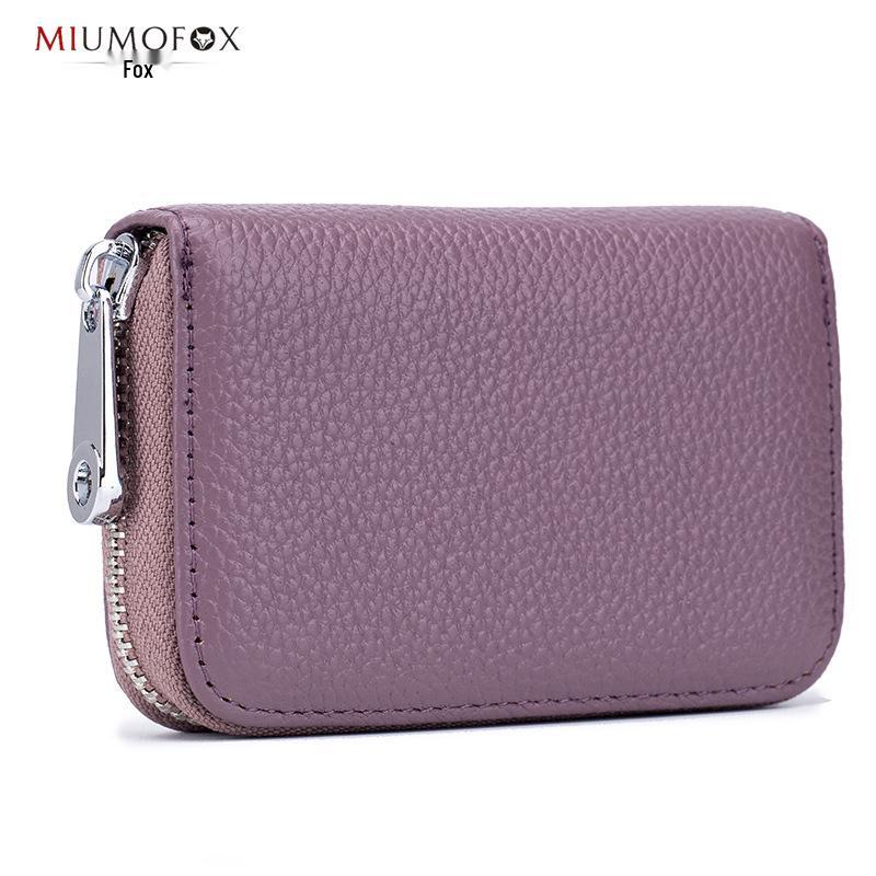 Portafoglio porta carte in vera pelle RFID da uomo e da donna - a soffietto con 12 scomparti, antimagnetico